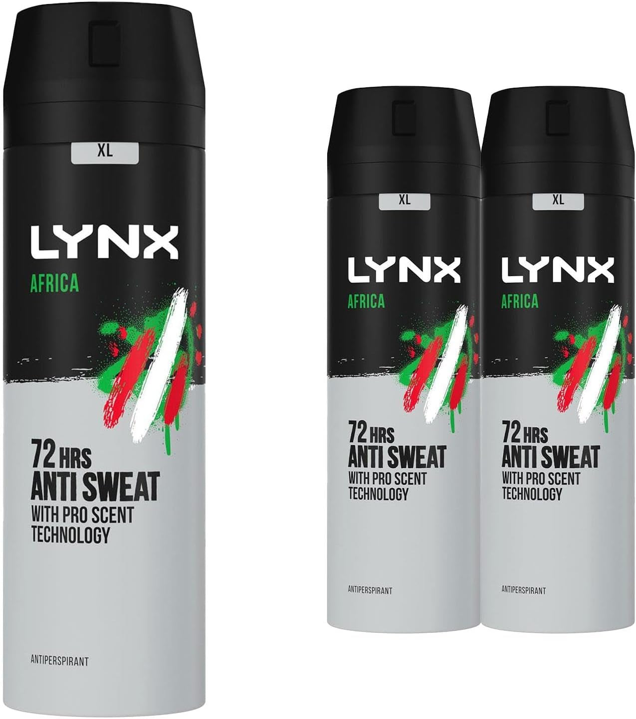 Lynx Africa 72 Hour Protection against Odour and Wetness Anti-Perspirant Deodorant Spray No Fuss Aerosol for All-Day Freshness 200 Ml Pack of 3 - Packaging May Vary